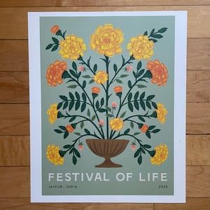 Rifle Paper Co. “Féte des Plantes” Jaipur Festival Illustrated Print - 11”x13.5”